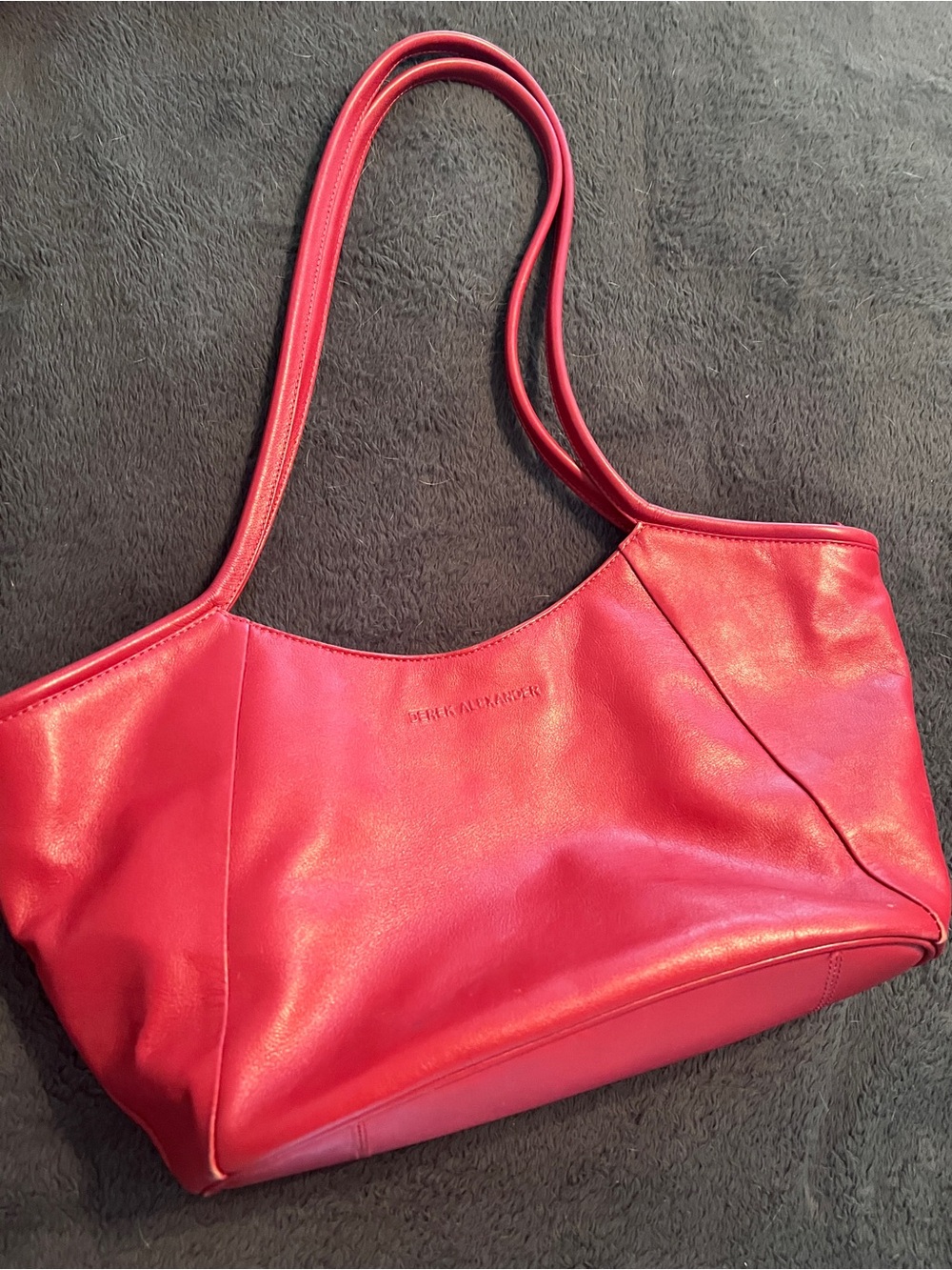 Derek Alexander Red Leather Bag with Double Straps